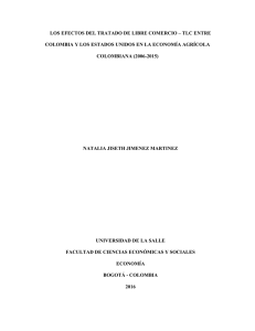 los efectos del tratado de libre comercio – tlc entre colombia y los