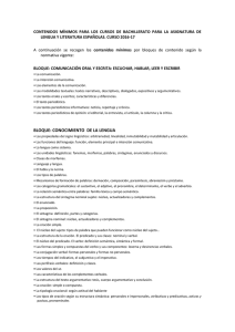 bloque: conocimiento de la lengua