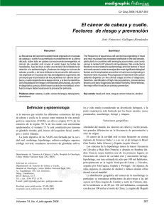 El cáncer de cabeza y cuello. Factores de riesgo y