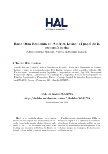 Hacia Otra Economía en América Latina: el papel de la - Hal-SHS