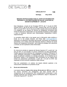 imparte instrucciones para el env&iacute;o de informaci&oacute;n referida a los