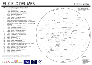 Hoja del cielo del mes para enero de 2014