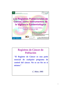 Registros de C&aacute;ncer de Poblaci&oacute;n
