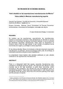 Valor añadido en las exportaciones manufactureras de México