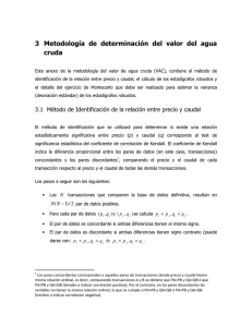 3 Metodología de determinación del valor del agua cruda