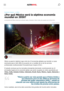 ¿Por qué México será la séptima economía mundial en 2050?