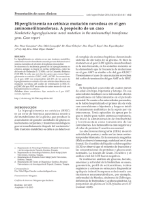 Hiperglicinemia no cet&oacute;sica: mutaci&oacute;n novedosa en el gen