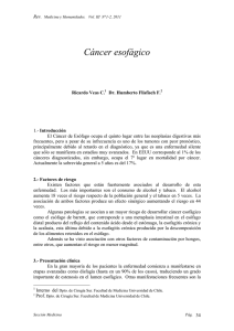 Cáncer esofágico - Medicina y Humanidades