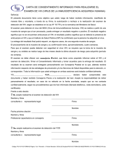 carta de consentimiento informado para realizarse el examen de vih