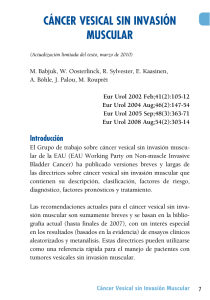 CánCer vesiCal sin invasión musCular