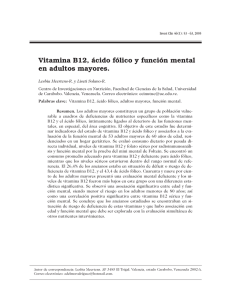 Vitamina B12, ácido fólico y función mental en adultos mayores.