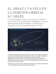 el arsat-1 ya está en la posición orbital 81° oeste