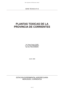 plantas toxicas de la provincia de corrientes