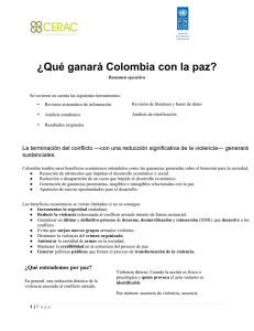 Resumen ejecutivo ¿Qué ganará Colombia con la paz?