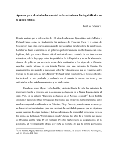 Apuntes para el estudio documental de las relaciones Portugal