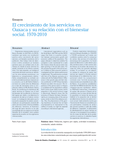 El crecimiento de los servicios en Oaxaca y su relación con el