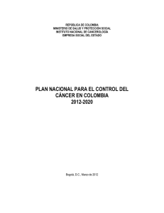 plan nacional para el control del cáncer en colombia 2012-2020