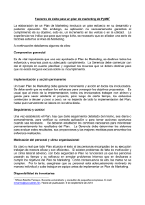 Factores de éxito para un plan de marketing de PyME1 La