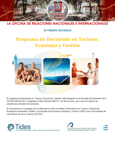 Programa de Doctorado en Turismo, Economía y Gestión