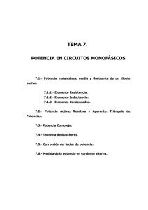 TEMA 7: Potencia en circuitos monofásicos.