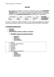 !º de Bachillerato. Sintaxis.