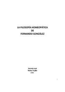 La filosofía homeopática de Fernando González