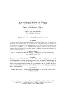 La voluntad libre en Hegel