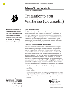 Tratamiento con Warfarina (Coumadin) - UWMC Health On-Line