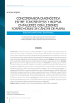 concordancia diagnóstica entre tomosíntesis y biopsia en mujeres