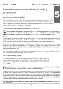 La música en el teatro, el cine, la radio y la televisión