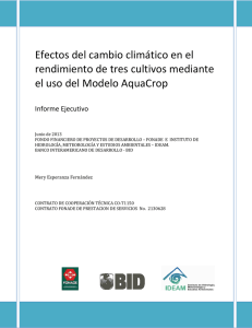 Rendimiento de cultivos con el cambio climático