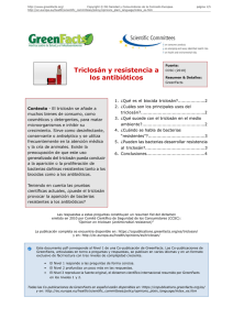 Triclosán y resistencia a los antibióticos