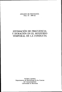 estimacion de frecuencia y duracion en el muestreo