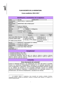 PLAN DOCENTE DE LA ASIGNATURA Curso académico 2016-2017