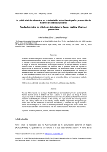 La publicidad de alimentos en la televisión infantil en España