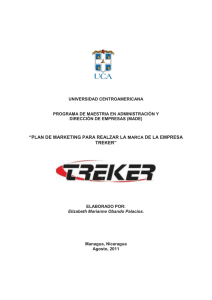“PLAN DE MARKETING PARA REALZAR LA MARCA DE LA