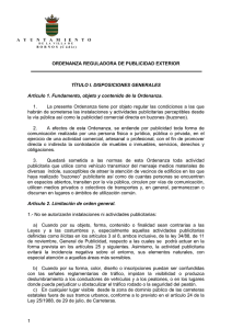 Ordenanza Reguladora de la Publicidad Exterior.