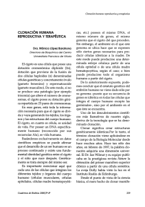 CLONACiÓN HUMANA REPRODUCTIVA Y TERAPÉUTICA