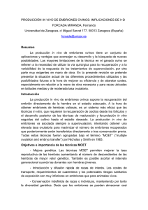 PRODUCCIÓN IN VIVO DE EMBRIONES OVINOS