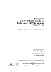Proyecto de investigación de la tortura en el País Vasco