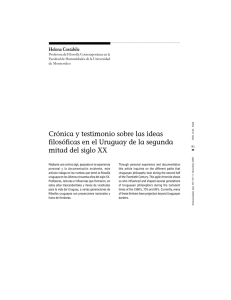 Crónica y testimonio sobre las ideas filosóficas en el Uruguay de la
