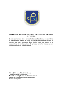 PARAMETROS DEL CIRCUITO DE CRUCE POR CERO