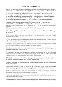 EJERCICIOS TRIGONOMETRÍA Halla las razones trigonométricas