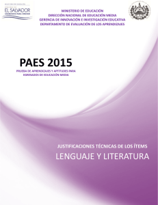 justificaciones paes 2015 lenguaje y literatura
