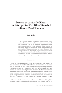 Pensar a partir de Kant: la interpretación filosófica del mito en Paul