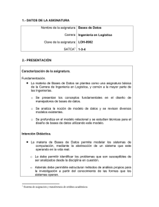 Base de Datos - Instituto Tecnológico de Tehuacán