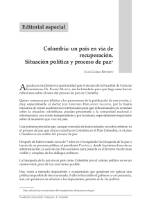 Colombia: un país en vía de recuperación. Situación política