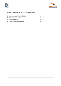 Manual t&eacute;cnico "filtro de potenciales de titanio"