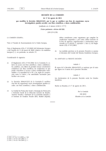 Decisión de la Comisión, de 17 de agosto de 2011, que modifica la