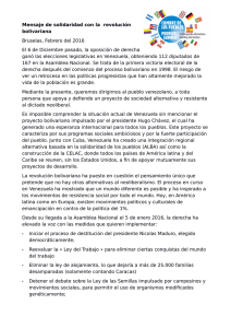 Mensaje de solidaridad con la revolución bolivariana Bruselas